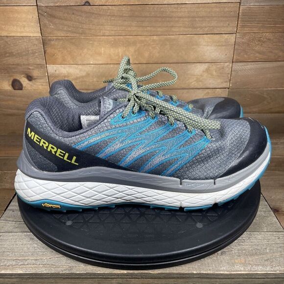 Merrell Womens Size 9.5 Rubato Blue Gray Athletic Trail Running Shoes Lace Up - Picture 1 of 10